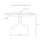 White Retro Round Outdoor Dining Table, Seats 4