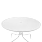 White Retro Round Outdoor Dining Table, Seats 4