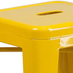 Multi-Color Backless Metal Counter Stool, Square Seat, Single