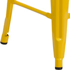 Multi-Color Backless Metal Counter Stool, Square Seat, Single