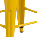 Multi-Color Backless Metal Counter Stool, Square Seat, Single