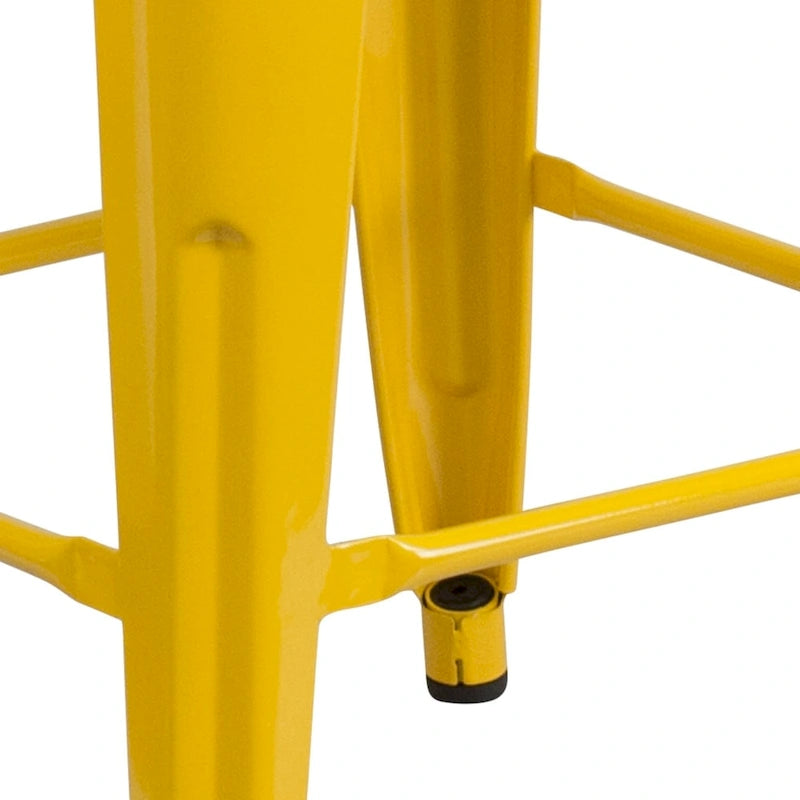 Multi-Color Backless Metal Counter Stool, Square Seat, Single