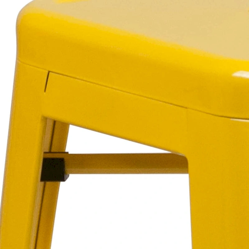 Multi-Color Backless Metal Counter Stool, Square Seat, Single