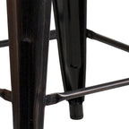 Multi-Color Backless Metal Counter Stool, Square Seat, Single