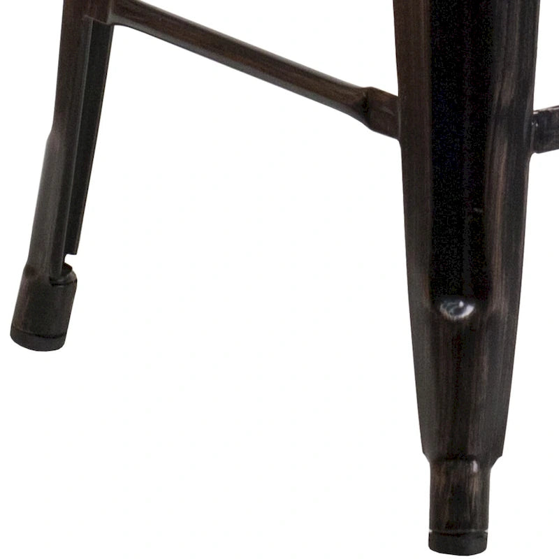 Multi-Color Backless Metal Counter Stool, Square Seat, Single