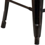 Multi-Color Backless Metal Counter Stool, Square Seat, Single