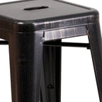 Multi-Color Backless Metal Counter Stool, Square Seat, Single