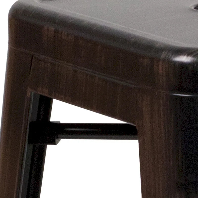 Multi-Color Backless Metal Counter Stool, Square Seat, Single