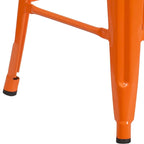 Multi-Color Backless Metal Counter Stool, Square Seat, Single
