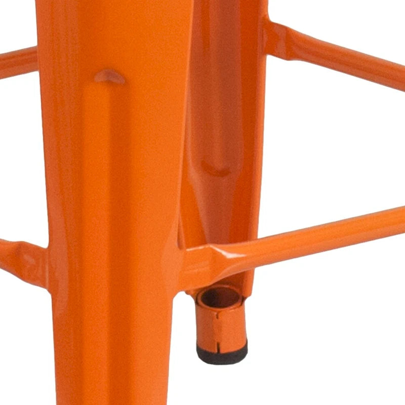 Multi-Color Backless Metal Counter Stool, Square Seat, Single
