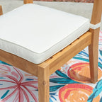 Natural Teak Outdoor Dining Chair, Midcentury Slatted Back, Set of 2