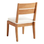 Natural Teak Outdoor Dining Chair, Midcentury Slatted Back, Set of 2