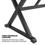 Taupe Rectangular Patio Dining Table, Seats 6, Umbrella Hole