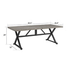 Taupe Rectangular Patio Dining Table, Seats 6, Umbrella Hole