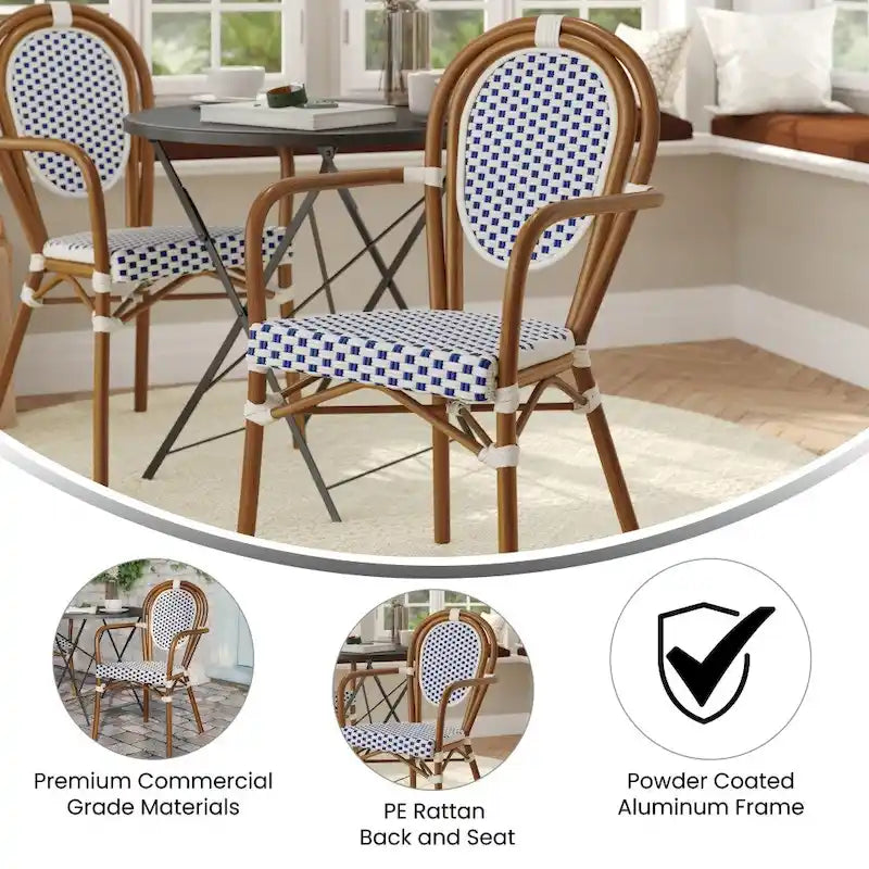 Natural White / Thonet-Style / Indoor-Outdoor Bistro Chair / 1-Seat