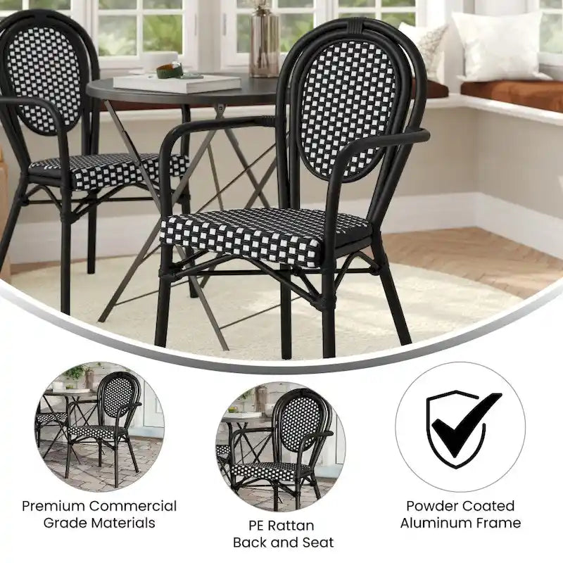 Natural White / Thonet-Style / Indoor-Outdoor Bistro Chair / 1-Seat