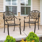 Patio Cast Aluminum Dining Chair Set (Set of 2)