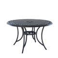 Antique Bronze Round Cast Aluminum Outdoor Dining Table, Seats 4