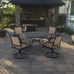 Antique Bronze Round Cast Aluminum Outdoor Dining Table, Seats 4