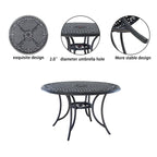 Antique Bronze Round Cast Aluminum Outdoor Dining Table, Seats 4