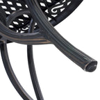 Antique Bronze Round Cast Aluminum Outdoor Dining Table, Seats 4
