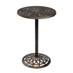Outdoor Bistro Pub Table Round Patio Bar Height Cocktail Table Antique Bronze - N/A