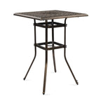 Antique Bronze Square Bar Height Patio Table with Umbrella Hole – Seats 1–2