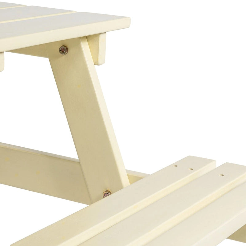 Light Teak / Almond / Teak Brown 59" Outdoor Eucalyptus Wood Picnic Table with Benches & Umbrella Hole – Seats 6–8