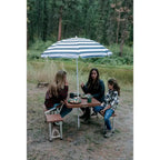 Brown Folding Picnic Table with Umbrella – Seats 4