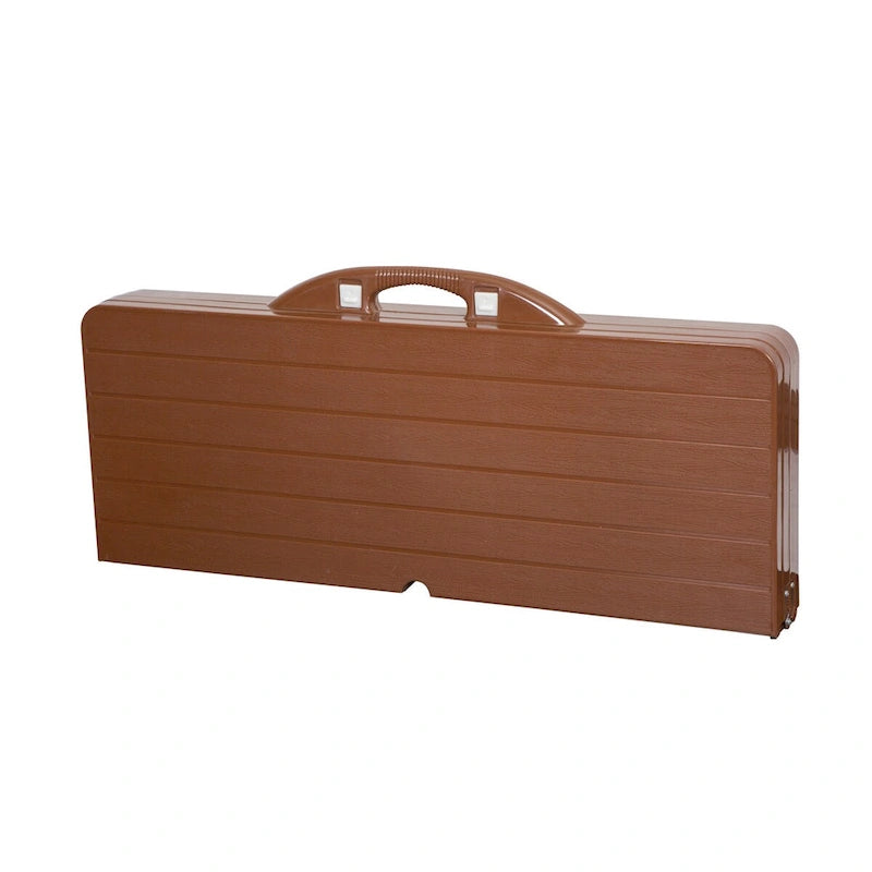 Brown Folding Picnic Table with Umbrella – Seats 4