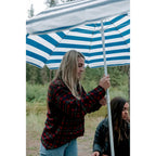 Brown Folding Picnic Table with Umbrella – Seats 4