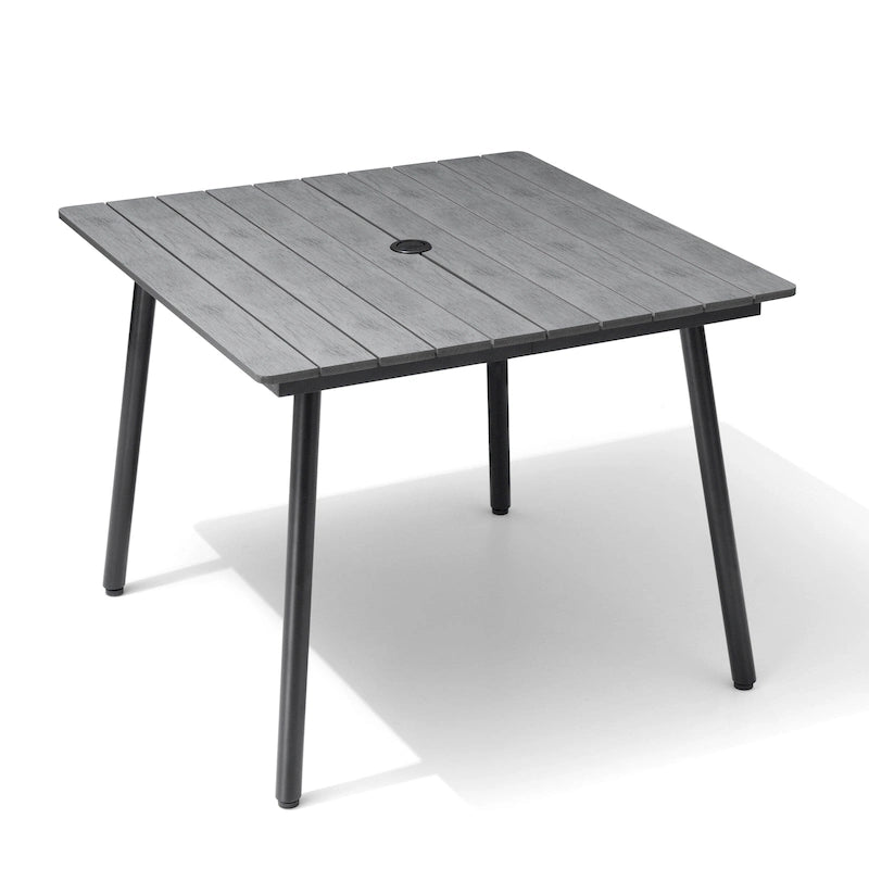 Grey / Black / Brown Aluminum Outdoor Dining Table – Seats 2–8, 4 Sizes