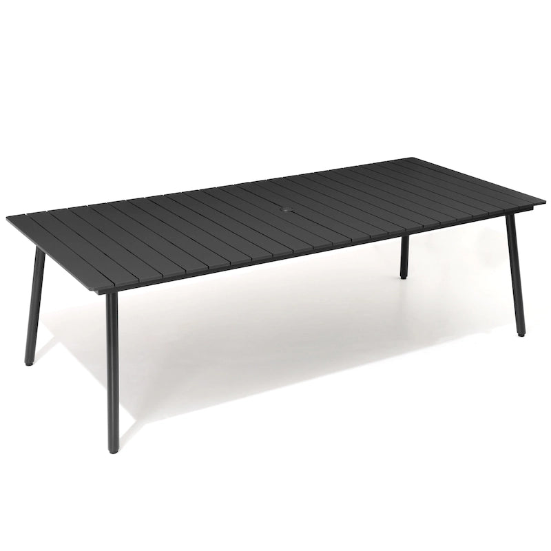 Grey / Black / Brown Aluminum Outdoor Dining Table – Seats 2–8, 4 Sizes