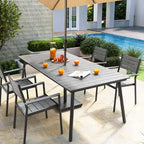 Grey / Black / Brown Aluminum Outdoor Dining Table – Seats 2–8, 4 Sizes