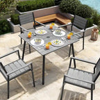 Grey / Black / Brown Aluminum Outdoor Dining Table – Seats 2–8, 4 Sizes