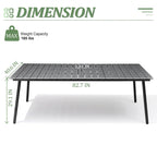 Grey / Black / Brown Aluminum Outdoor Dining Table – Seats 2–8, 4 Sizes
