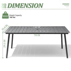 Grey / Black / Brown Aluminum Outdoor Dining Table – Seats 2–8, 4 Sizes