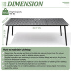 Grey / Black / Brown Aluminum Outdoor Dining Table – Seats 2–8, 4 Sizes