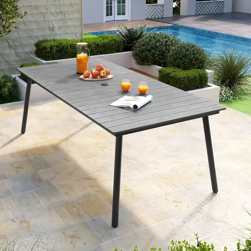 Grey / Black / Brown Aluminum Outdoor Dining Table – Seats 2–8, 4 Sizes