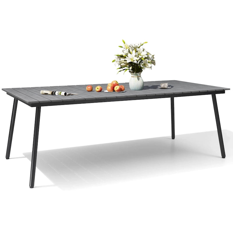 Grey / Black / Brown Aluminum Outdoor Dining Table – Seats 2–8, 4 Sizes