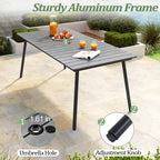 Grey / Black / Brown Aluminum Outdoor Dining Table – Seats 2–8, 4 Sizes