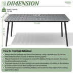 Grey / Black / Brown Aluminum Outdoor Dining Table – Seats 2–8, 4 Sizes