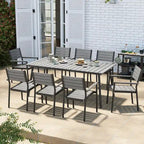 Grey / Black / Brown Aluminum Outdoor Dining Table – Seats 2–8, 4 Sizes