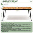 Grey / Black / Brown Aluminum Outdoor Dining Table – Seats 2–8, 4 Sizes
