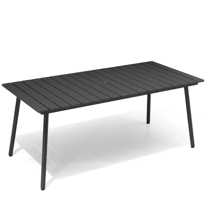 Grey / Black / Brown Aluminum Outdoor Dining Table – Seats 2–8, 4 Sizes