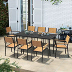 Grey / Black / Brown Aluminum Outdoor Dining Table – Seats 2–8, 4 Sizes