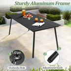 Grey / Black / Brown Aluminum Outdoor Dining Table – Seats 2–8, 4 Sizes