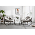 Beige / Orange / Grey Rattan Rocking Chair – Single Seat