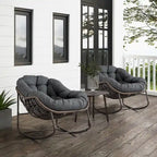 Beige / Orange / Grey Rattan Rocking Chair – Single Seat