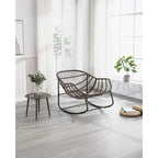 Beige / Orange / Grey Rattan Rocking Chair – Single Seat